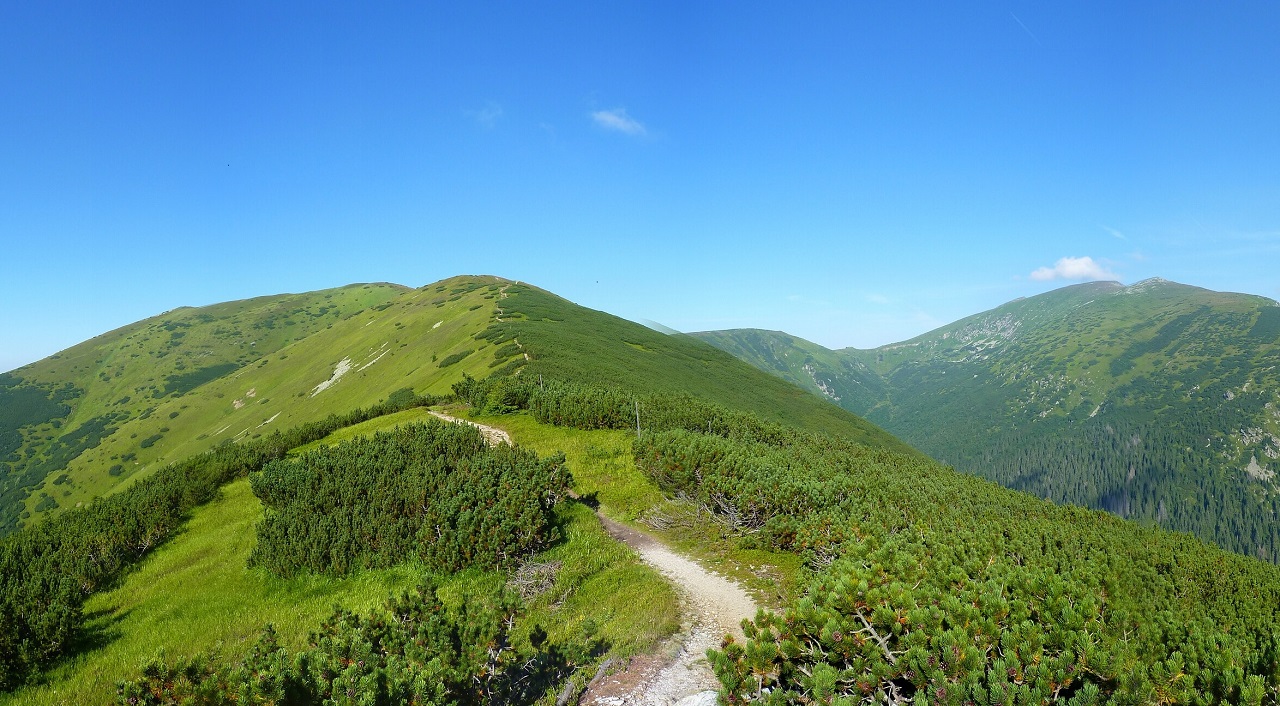 The main ridge of the Low Tatras on Cesta hrdinov SNP+, Slovakia's national long-distance trail