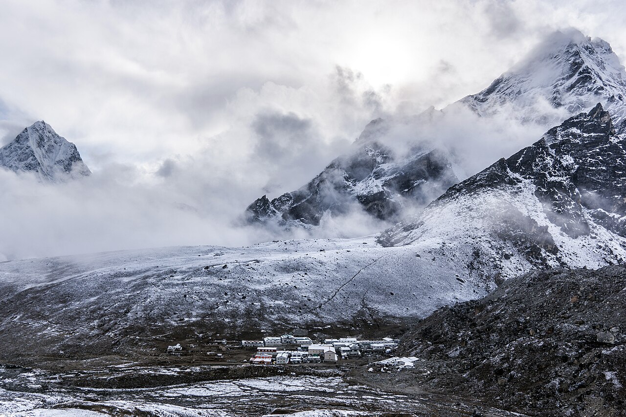 Lobuche village in the Khumbu valley beneath high peaks