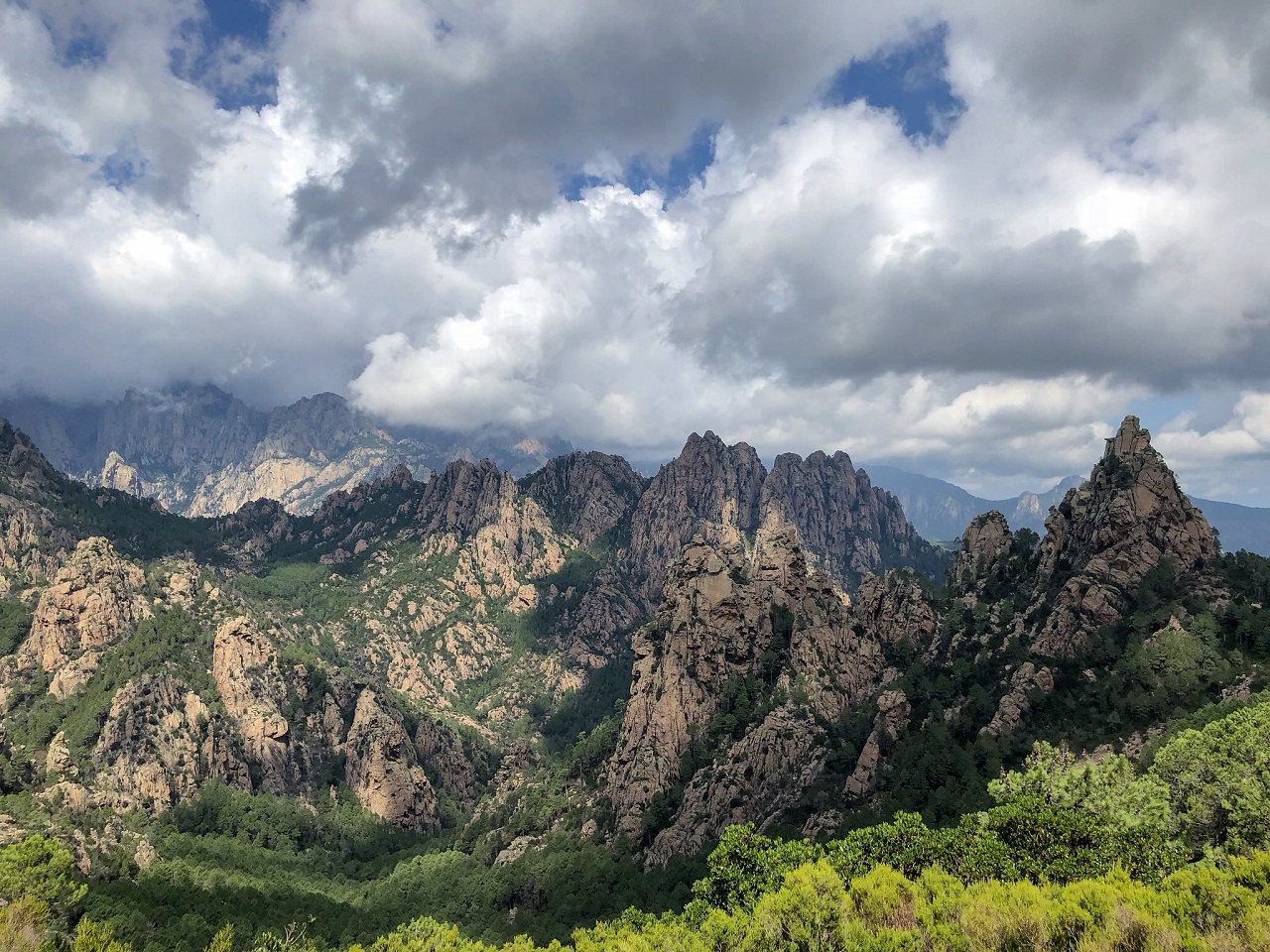 Dramatic Corsican ridge landscape on the GR20