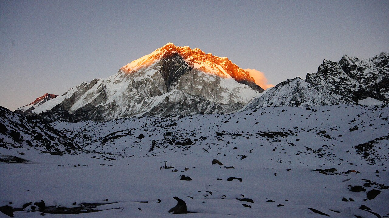 Everest Base Camp trail ridgeline above the clouds, Nepal